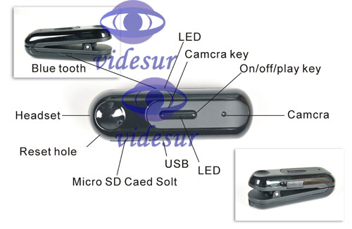 VSDCP-BT32 Spy bluetooth Clip Camera Mini DVR | Mini DV | Mini Bluetooth DV | Bluetooth DVR | Smallest Clip Mini DVR | Clip Camera DVR
