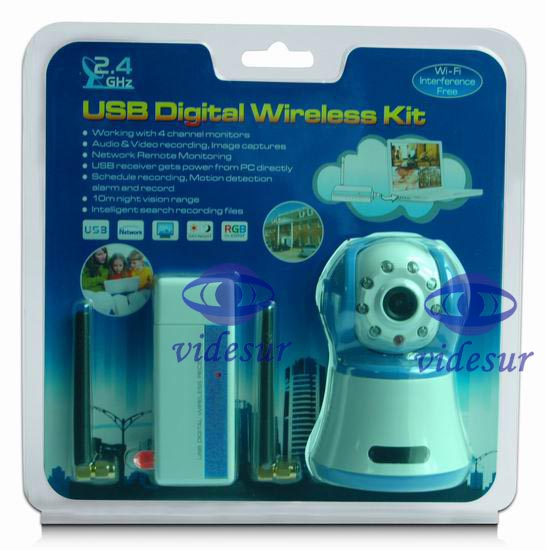 VSWR251 2.4Ghz USB Digital Wireless Kit | Sell 2.4GHz USB Digital Wireless Security Kit in Surveillance, Control & Protection category | 2.4GHz USB Digital Wireless Security Kit | 2.4GHz Digital Wireless Security Camera USB DVR Kit | 2.4GHz USB connector Digital Wireless Kit Baby camera | Wholesale Digital Wireless Security Kit | wireless Camera kit ,USB DVR | 2.4GHZ 4 Channel Wireless Mini DVR System Kit | Mini Home Surveillance System: 2.4GHz Wireless Security Camera + USB Digital Video Recorder System | Digital 2.4Ghz Wireless Camera Kit with USB Receiver | 2.4GHz Digital Wireless Security Kit; Four channel available monitoring at the same time | 2.4G Digital Wireless Security CCTV Camera USB DVR Receiver Kit